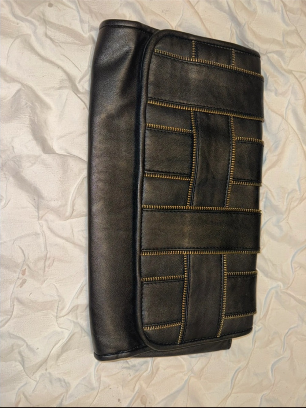Men's Black Leather Clutch Wallet - Unbranded